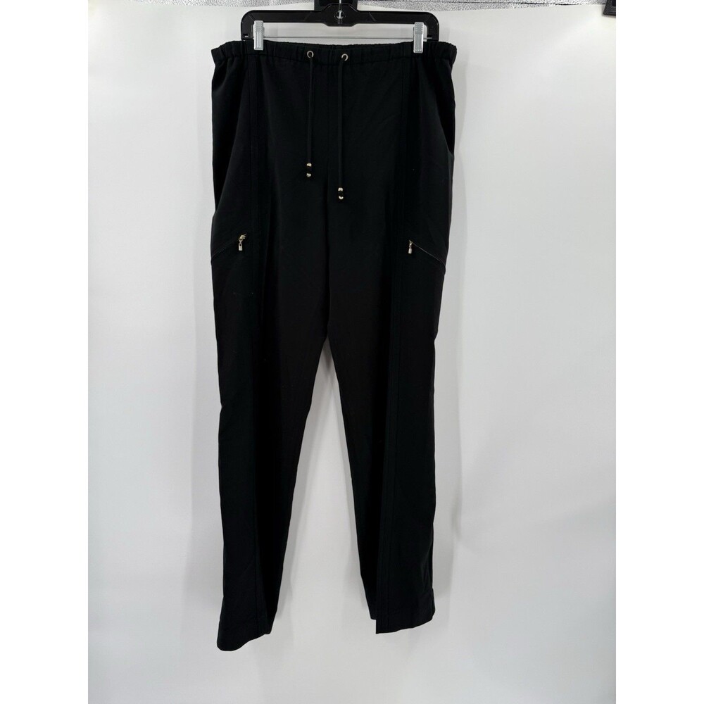 SoCa St John Black Zipper Pockets Dress Pants Womens XLARGE 35" x 34.5"  EUC